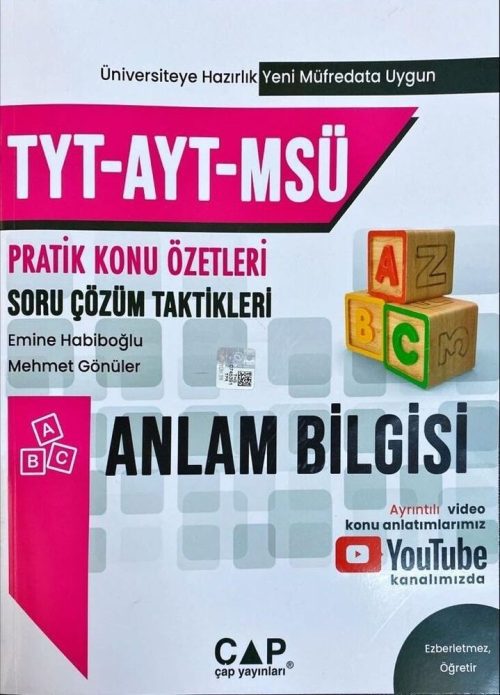 Çap Yayınları TYT AYT MSÜ Anlam Bilgisi Konu Özetli Soru Çözüm Taktikleri